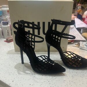 NIB Schutz Aranzazu Black Suede - size 7.5 (never worn). Included shoe bag.